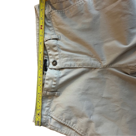 Liz Claiborne Audra Khaki Pants – Size 10, Wide Leg, Beige Cotton, Hemmed - Picture 9 of 11